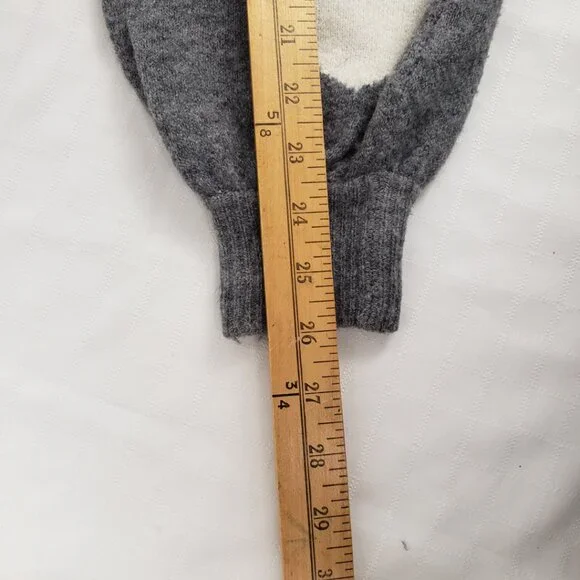 Madewell XXS Alpaca Blend Sweater Heather Gray White Hearts Top Wool Womens - Picture 7 of 13